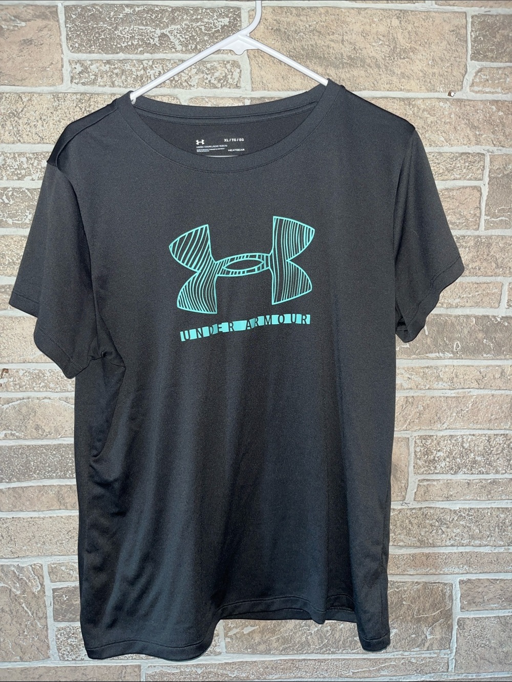 Under Armour Black Tee with Teal Logo